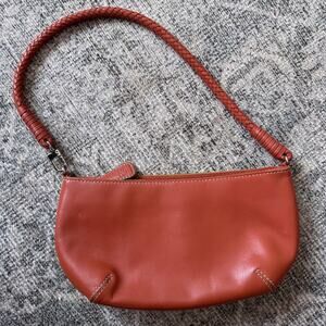 Cole Haan Vintage Leather Shoulder Bag Braided Woven Strap